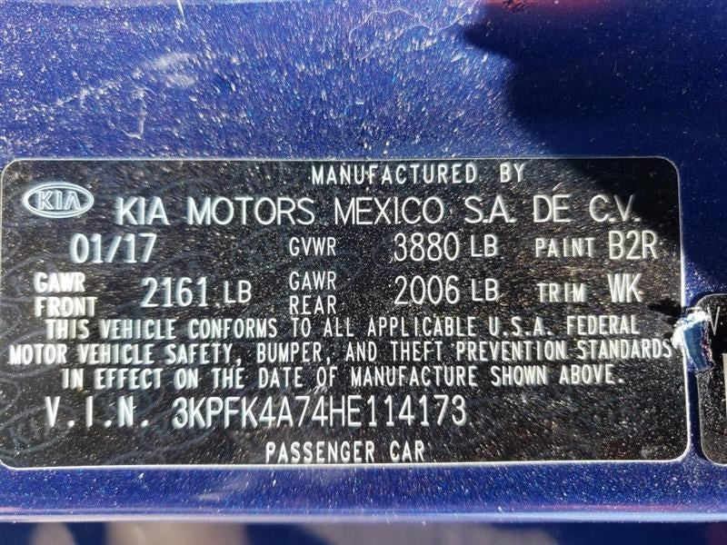 Automatic Transmission 2.0L Mexico Built 3 VIN 7 Fits 17-18 FORTE 677733