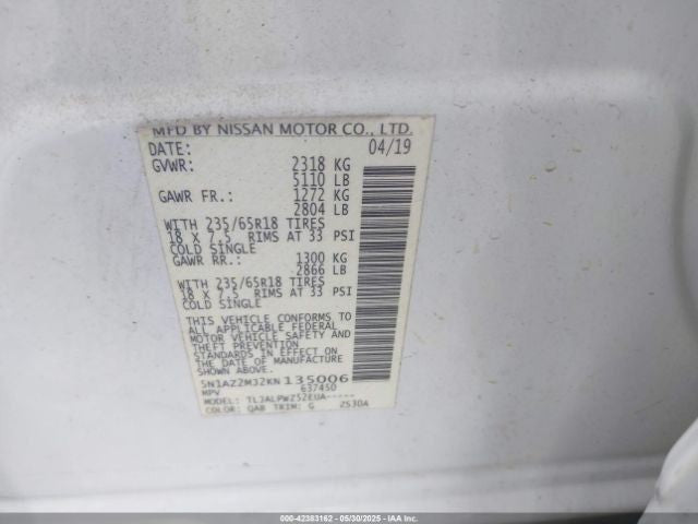 Passenger Right Front Door Fits 15-23 MURANO 1131662