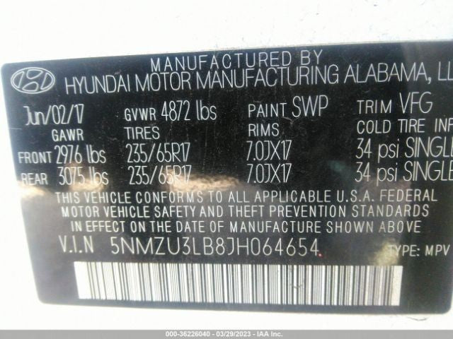 Driver Left Strut Front SWB Sport Fits 15-18 SANTA FE 745033