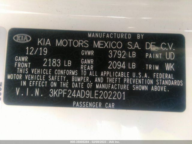 Passenger Sun Visor Without Sunroof With Vanity Mirror Fits 19-20 FORTE 740538