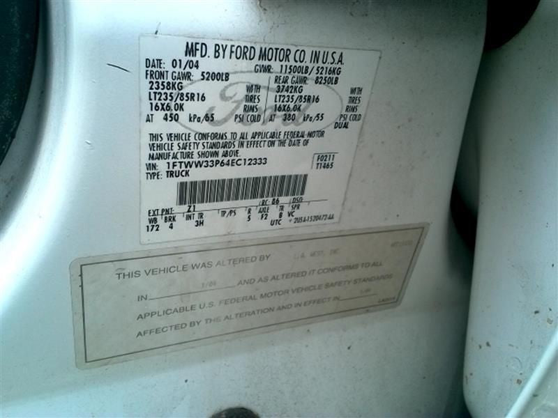 Driver Rear Window Regulator Crew Cab Fits 99-12 FORD F250SD PICKUP 349685