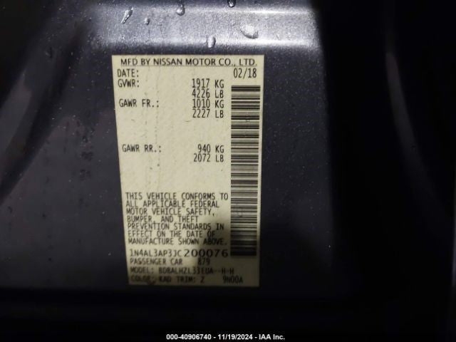 Alternator 4 Cylinder Fits 18 ALTIMA 1092472