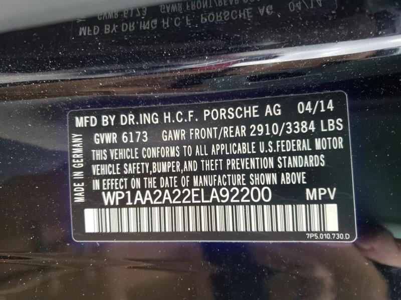 PASSENGER SIDE A PILLAR TRIM 7P5867234AA FITS CAYENNE 2014 648780