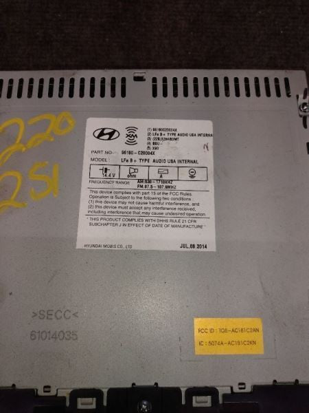 Audio Equipment Radio Receiver Assembly ID 96180C2000 Fits 15-17 SONATA 666151