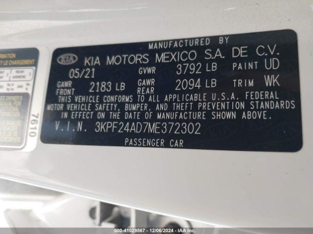 Alternator Fits 17-23 FORTE 1098843