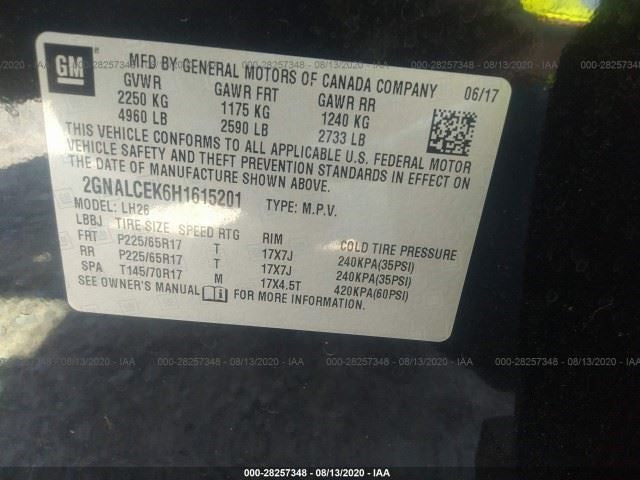 Automatic Transmission FWD 2.4L Fits 15-17 EQUINOX 553334