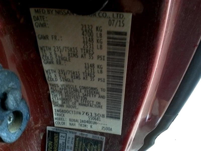 Automatic Transmission 4 Cylinder Fits 14-16 FRONTIER 353115