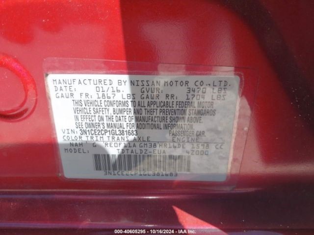 Chassis ECM Transmission Hatchback Note CVT Fits 14-17 VERSA 1091071