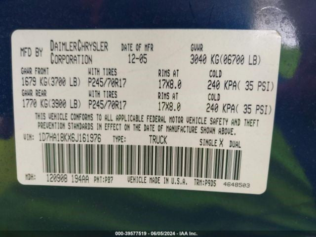 Upper Control Arm Front Fits 06-13 DODGE 2500 PICKUP 1057378