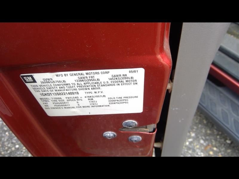 Passenger Right Tail Light Fits 02-09 ENVOY 1035359