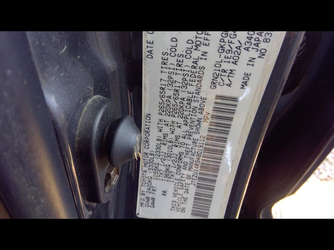 Automatic Transmission 6 Cylinder 2WD Fits 03-04 4 RUNNER 1132057