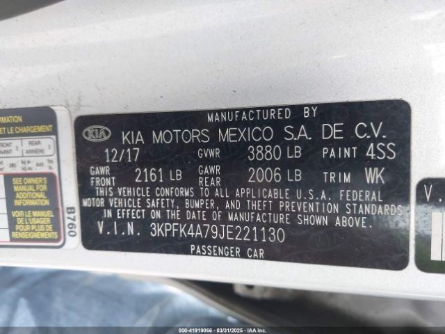 Motor Engine 2.0L VIN 7 8th Digit Mpi Automatic Transmission Fits 17-18 FORTE 11