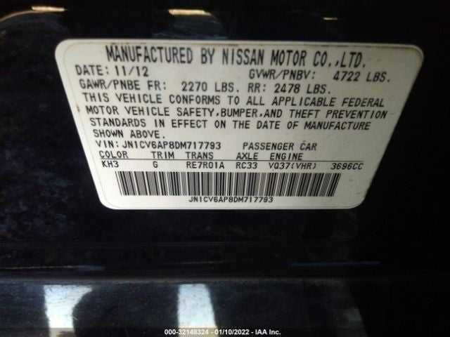 (CARRIER ONLY) Carrier Convertible Rear Automatic Transmission Fits 11-13 INFIN