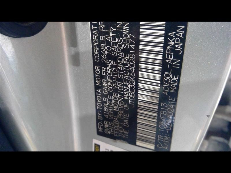 Driver Left Tail Light Fits 02-04 CAMRY 846683