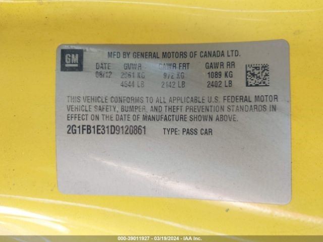 Driver Left Sun Visor Fits 10-15 CAMARO 1040229