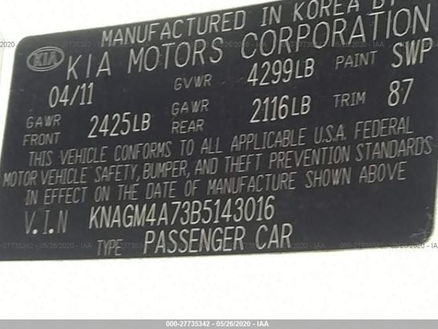 Automatic Transmission 2.4L EX Fits 11 OPTIMA 511670