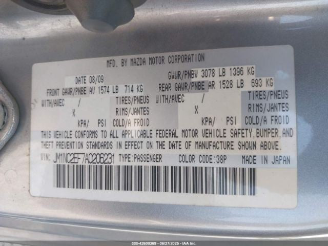 Alternator Fits 09-15 MAZDA MX-5 MIATA 1135676