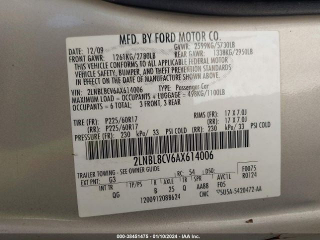 Blower Motor Fits 03-11 LINCOLN & TOWN CAR 1026186