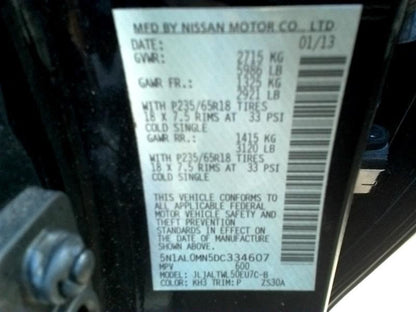 Engine ECM Electronic Control Module FWD From 1/13 Fits 13 INFINITI JX35 368004