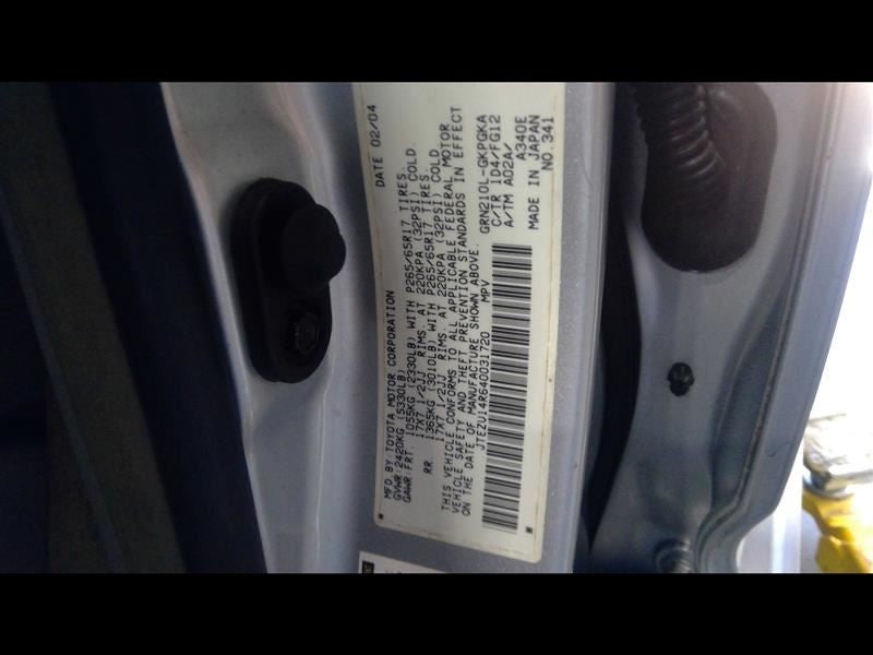 Automatic Transmission 6 Cylinder 2WD Fits 03-04 4 RUNNER 698191