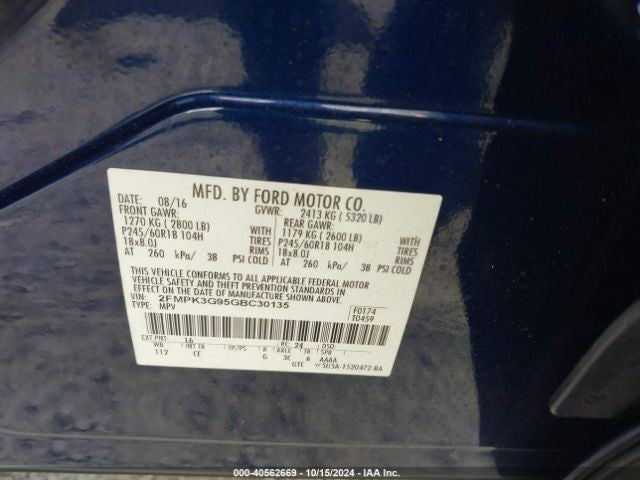 Driver Door Handle Exterior Door Handle Only Rear Fits 13-20 FUSION 1086505