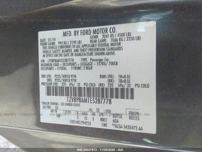MUSTANG   2014 Keys/Latches/Locks 635917