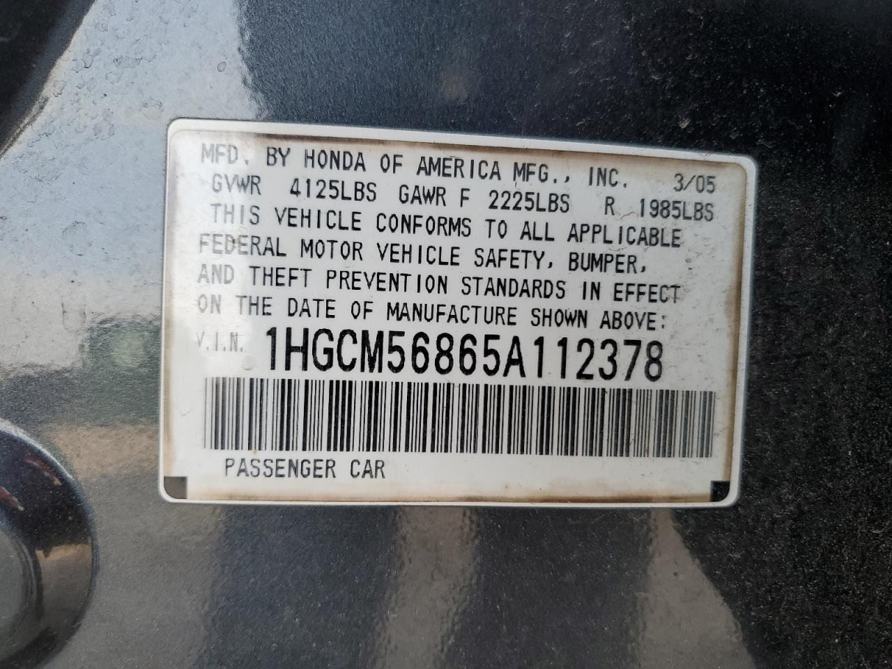 Passenger Front Window Regulator Electric Sedan Fits 03-07 ACCORD 1119226