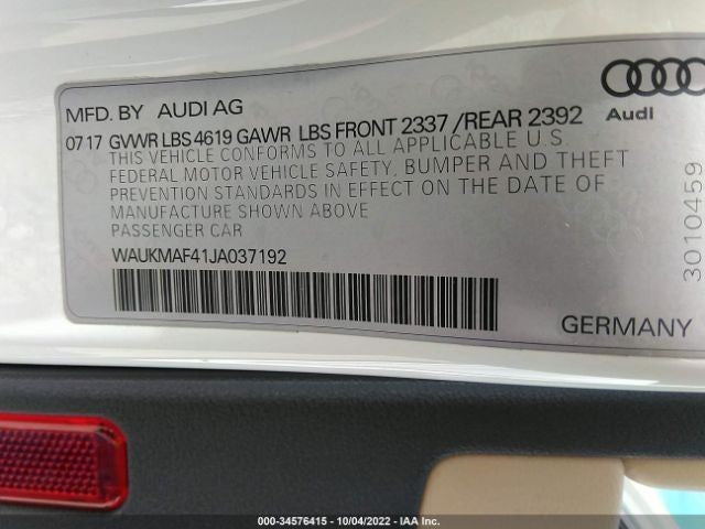 A4 AUDI   2018 Chassis ECM 752178