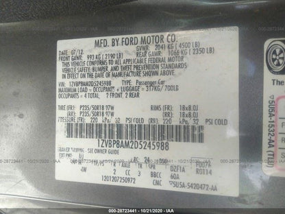 Automatic Transmission 6 Speed 3.7L ID BR3P-7000-AB Fits 11-14 MUSTANG 553210