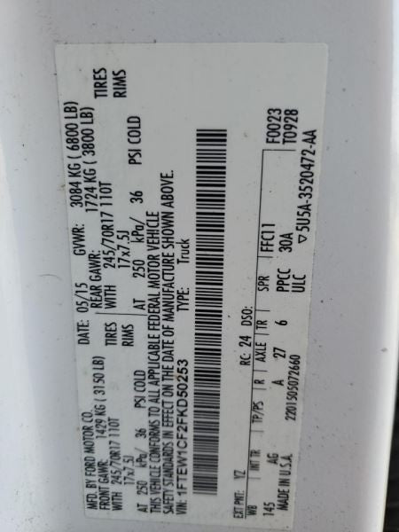 Driver Front Door Switch Driver's Window Fits 15-20 FORD F150 PICKUP 1032688