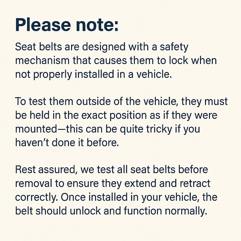 Seat Belt Front 156 Type Bucket Seat Fits 15-20 MERCEDES GLA-CLASS 986049