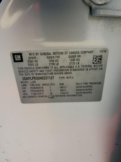 Chassis ECM Body Control BCM Left Hand Side Dash Fits 13-17 EQUINOX 1078893