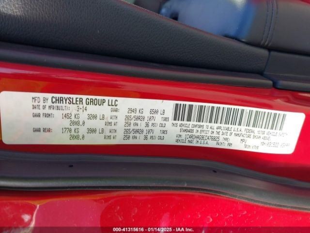Speedometer Cluster MPH Fits 14 DURANGO 1112655