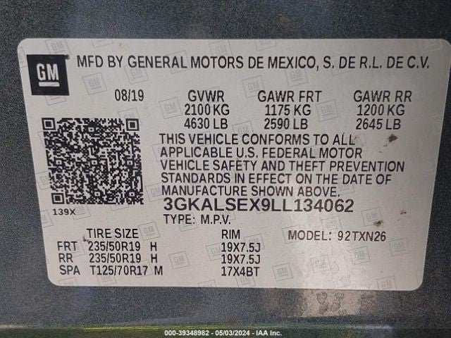 Blower Motor Fits 16-19 ENVISION 1063633