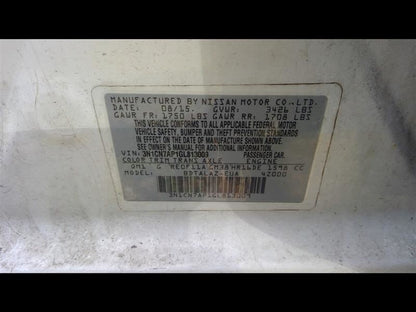 Passenger Tail Light Quarter Panel Mounted Sedan Fits 12-19 VERSA 704039