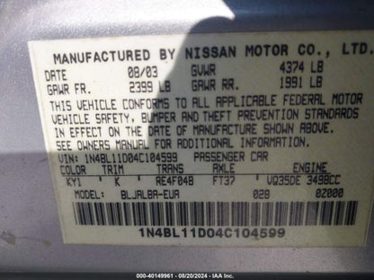 Passenger Sun Visor Sedan Illuminated Fits 03-04 ALTIMA 1079556