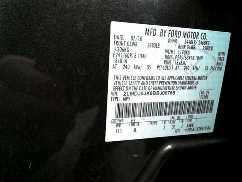 Automatic Transmission 6 Speed 3.7L FWD Fits 11-12 EDGE 155174