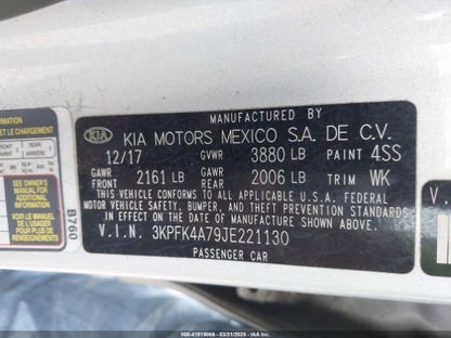 Motor Engine 2.0L VIN 7 8th Digit Mpi Automatic Transmission Fits 17-18 FORTE 11