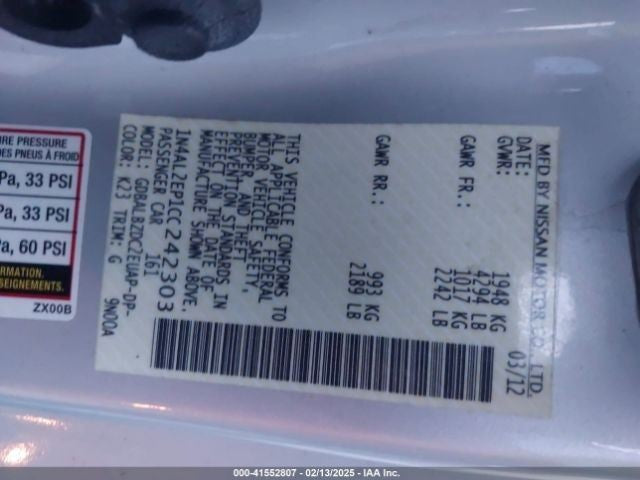Ignition Switch CVT Push Button Switch Fits 09-14 MAXIMA 1110491